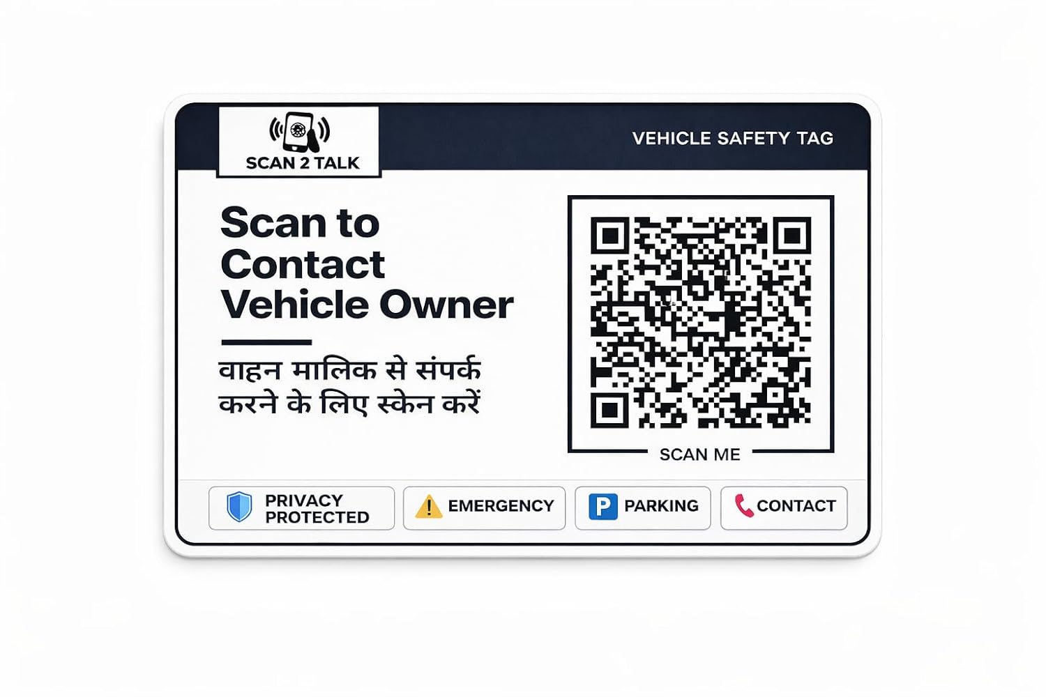 Scan2Talk QR Tag on car